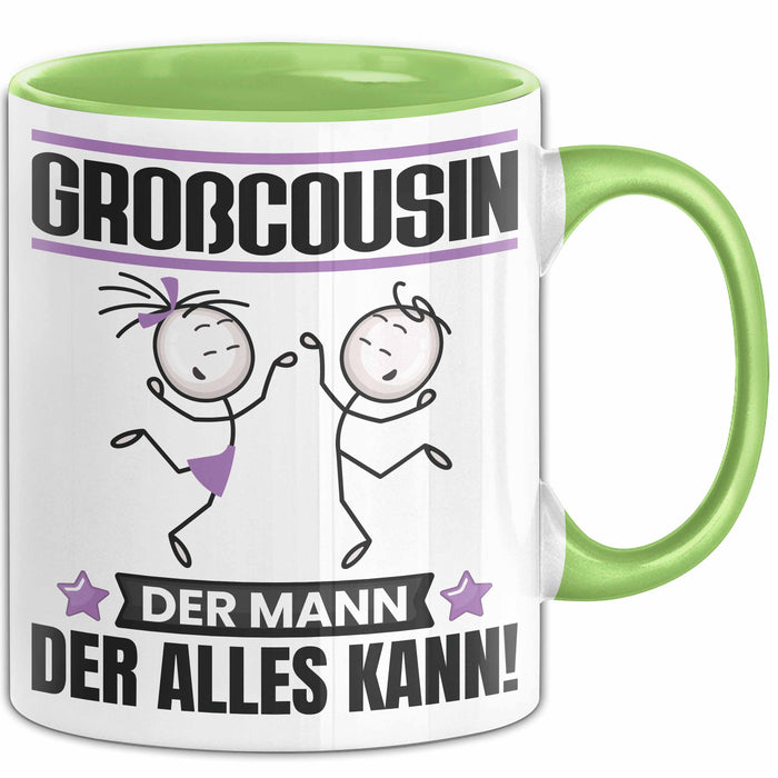 Großcousin Tasse Geschenk für Großcousin Der Mann Der Alles Kann Geschenkidee zum Geburtstag Grün Trendation