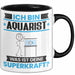 Aquarist Tasse Geschenk für Aquarist Geburtstag Lustiger Spruch Kaffee-Becher Was Ist Deine Superkraft Schwarz Trendation