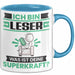 Leser Tasse Geschenk für Leser Geburtstag Lustiger Spruch Kaffee-Becher Was Ist Deine Superkraft Blau Trendation