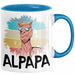 Vater Papa Tasse Gschenk Alpaka Llama Alpapa Geschenkidee Spruch für Vater zum Vatertag Blau Trendation
