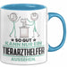 Tierarzthelfer Geschenk Tasse So Gut Kann Nur Ein Tierarzthelfer Aussehen Geschenkidee Kaffee-Becher Blau Trendation