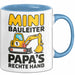 Bauleiter Bauunternehmer Tasse Geschenk Lustige Geschenkidee Spruch Mini Bauleiter Papa's Rechte Hand Blau Trendation