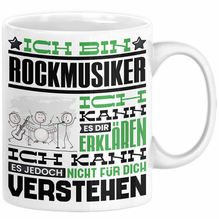Rockmusiker Geschenk Tasse Geschenkidee für Rockmusiker Geburtstag Lustig Ich Bin Rockmusiker Ich Kann Es Dir Erklären Aber Nicht Für Dich Verstehen Weiß Trendation