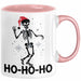 Skelett Weihnachten Geschenk Tasse Weihnachliches Skelett Grafik Geschenkidee Totenkopf Fans Tattoo Rosa Trendation