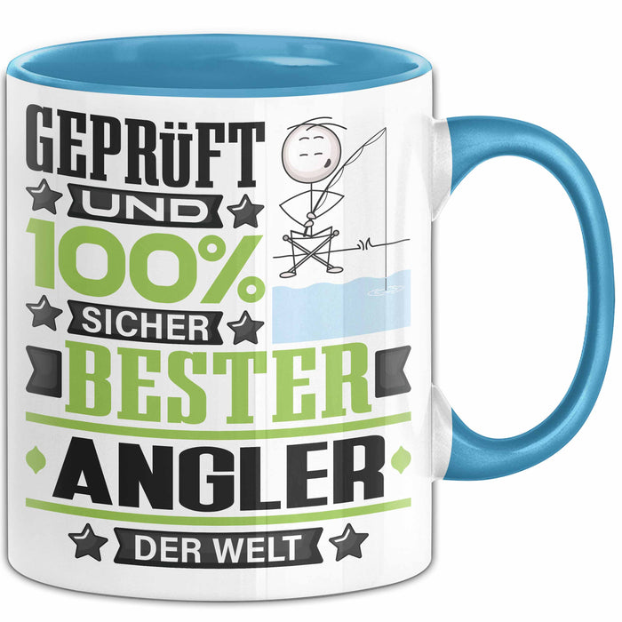 Angler Geschenk Lustiger Spruch für Angler Geschenkidee Bester Angler Der Welt Blau Trendation