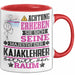 Kajaklehrer Geschenk Tasse Lustiger Spruch Erheben Sie Sich Der Kajaklehrer Betritt den Raum Rot Trendation