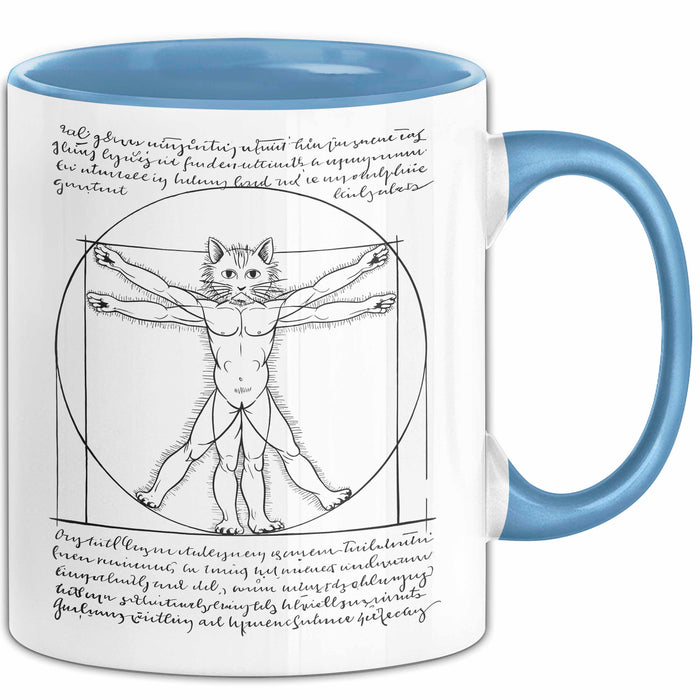 Katzen Tierliebhaber Tasse Geschenk Lustige Geschenkidee Spruch Blau Trendation