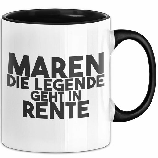 Maren Tasse Maren – Die Legende Geht In Rente Geschenk Schwarz Trendation