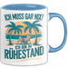Rentner Pensionär Sarkasmus Tasse Geschenk Lustige Geschenkidee Spruch Ich Muss Gar Nix! Ich Bin Im Ruhestand Blau Trendation