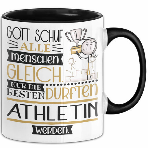 Athletin Geschenk Becher Tasse Gott Schuf Alle Menschen Gleich Nur Die Besten Durfeten Athletin Werden Geschenkidee Lustig Trendation