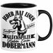 Dobermann-Besitzer Tasse Geschenk Dobermann Geschenkidee Herrchen Frauchen Jeder Hat Einen Schutzengel Schwarz Trendation