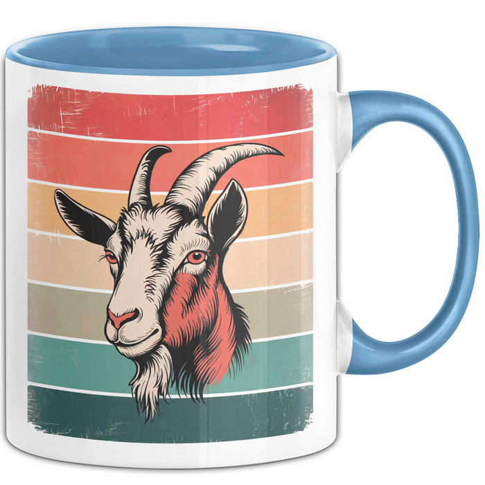 Ziegenbauer Ziegen Tier Tasse Geschenk Lustige Geschenkidee Spruch Blau Trendation