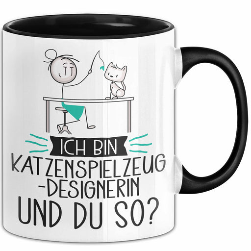 Katzenspielzeug-Designerin Tasse Geschenk Ich Bin Katzenspielzeug-Designerin Und Du So Geschenkidee Lustiger Spruch Becher Trendation