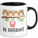 Eule Tierliebhaber Tasse Geschenk Lustige Geschenkidee Spruch Sei Anders Schwarz Trendation