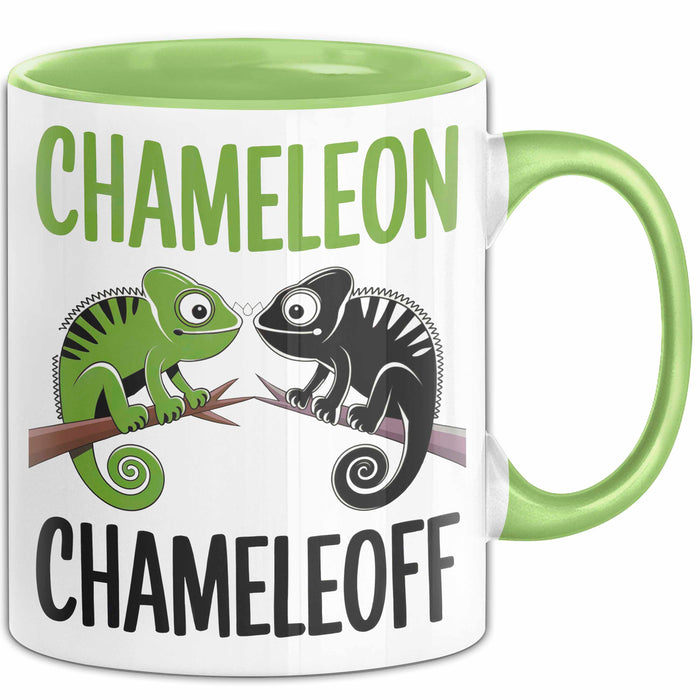 Chamäleon Tier Tasse Geschenk Chamäleon Chamäleoff Reptil Geschenkidee Lustig Grün Trendation