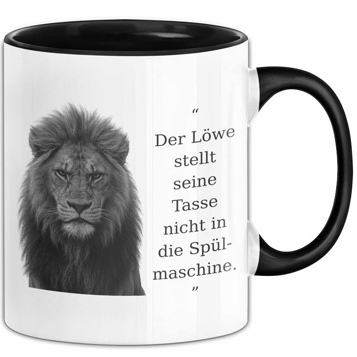 Der Löwe Stellt Seine Tasse Nicht In Die Spülmaschine Büro Becher Geschenk Lustig Trendation