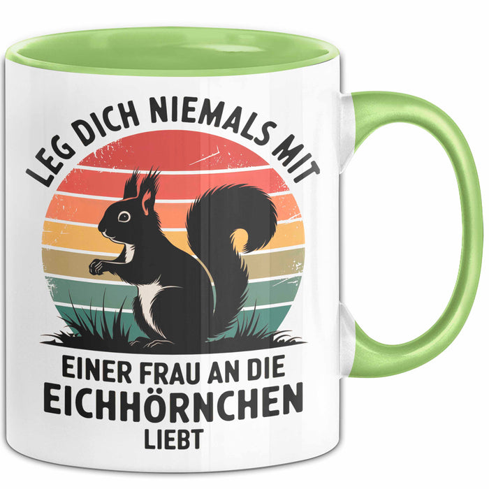 Eichhörnchen Tierliebhaber Tasse Geschenk Lustige Geschenkidee Spruch Frau An Die Eichhörnchen Liebt Grün Trendation