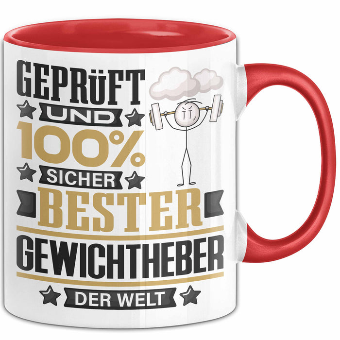 Gewichtheber Geschenk Lustiger Spruch für Gewichtheber Geschenkidee Bester Gewichtheber Der Welt Rot Trendation