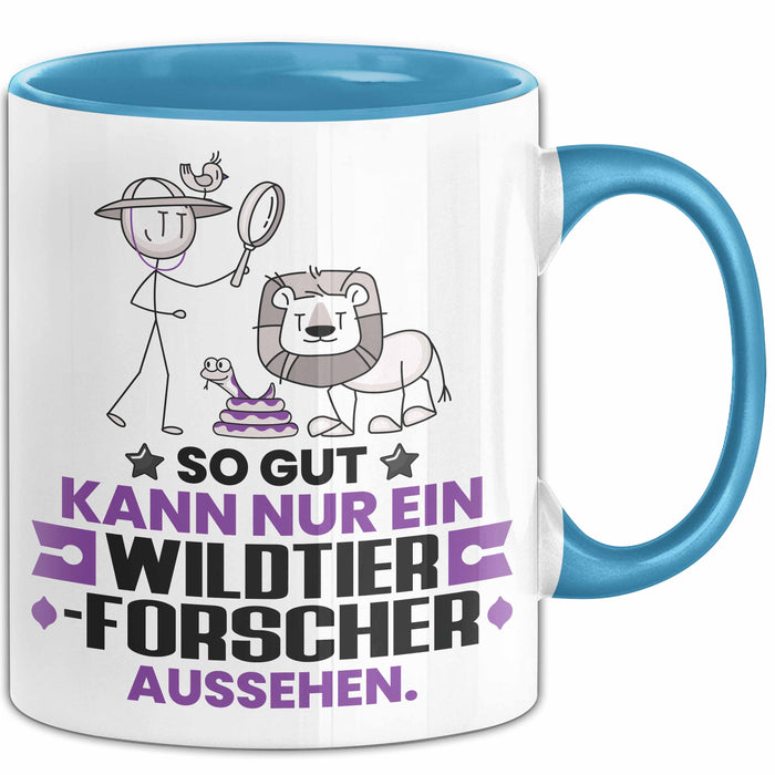 Wildtierforscher Geschenk Tasse So Gut Kann Nur Ein Wildtierforscher Aussehen Geschenkidee Kaffee-Becher Blau Trendation