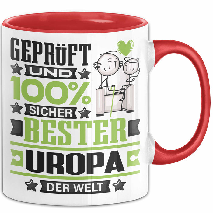Uropa Geschenk Lustiger Spruch für Uropa Geschenkidee Bester Uropa Der Welt Rot Trendation