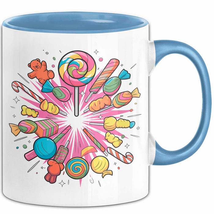 Zucker Süchtiger Tasse Geschenkidee für Naschkatze Blau Trendation