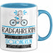 Radfahrerin Weil Es Keinen Schöneren Beruf Gibt Tasse Geschenk für Eine Radfahrerin Lustig Blau Trendation