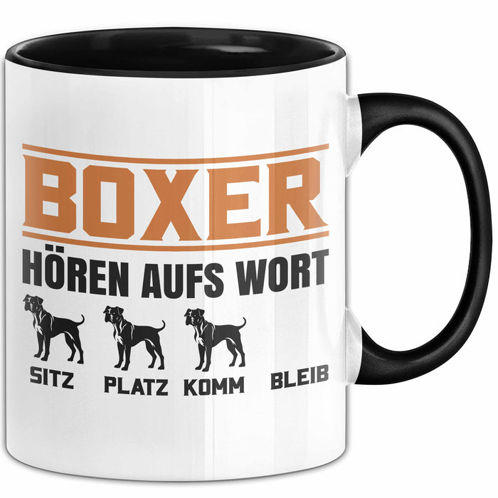 Boxer Hören Aufs Wort Tasse Geschenk Boxer Besitzer Mama Becher Trendation
