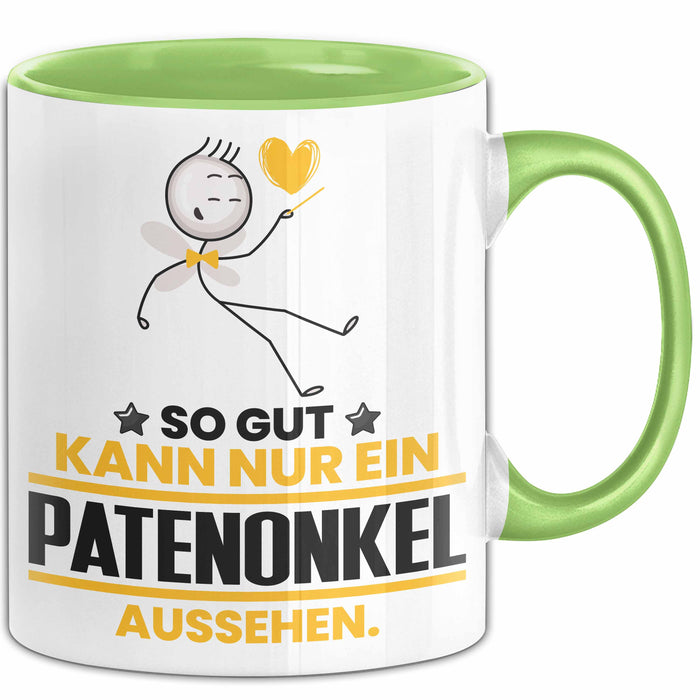 Patenonkel Geschenk Tasse So Gut Kann Nur Ein Patenonkel Aussehen Geschenkidee Kaffee-Becher Grün Trendation