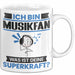 Musikfan Tasse Geschenk für Musikfan Geburtstag Lustiger Spruch Kaffee-Becher Was Ist Deine Superkraft Weiß Trendation