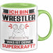 Wrestler Tasse Geschenk für Wrestler Geburtstag Lustiger Spruch Kaffee-Becher Was Ist Deine Superkraft Grün Trendation