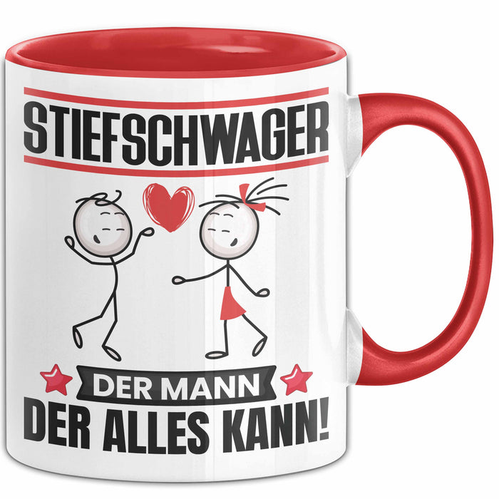Stiefschwager Tasse Geschenk für Stiefschwager Der Mann Der Alles Kann Geschenkidee zum Geburtstag Rot Trendation