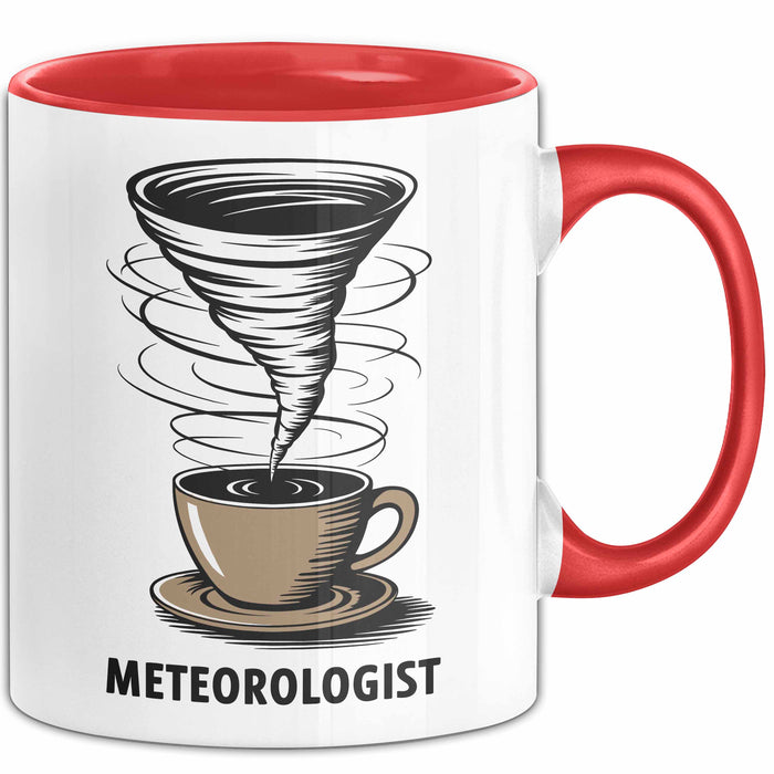 Meteorologe Tasse Geschenkidee für Wetterliebhaber Rot Trendation