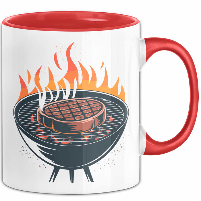 BBQ Fan Tasse Geschenkidee für Grill Enthusiasten Rot Trendation