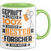 Forscher Geschenk Lustiger Spruch für Forscher Geschenkidee Bester Forscher Der Welt Grün Trendation
