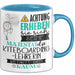 Kiteboarding-Lehrerin Tasse Geschenk Lustiger Spruch Bitte Erheben Sie Sich Seine Majestät Die Kiteboarding-Lehrerin Betritt Den Raum Blau Trendation