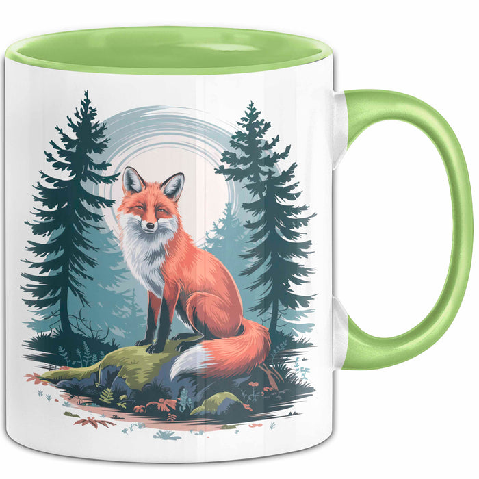 Fuchs Tierliebhaber Tasse Geschenk Lustige Geschenkidee Spruch Grün Trendation