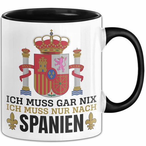 Spanier Tasse Geschenk Ich Brauche Keine Therapie Ich Muss Nur Nach Spanien Geschenkidee Lustig Kaffee-Becher Trendation