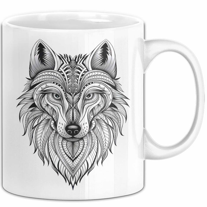 Wolf Tasse Geschenk Wolf für Wildtierliebhaber Weiß Trendation