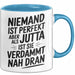 Jutta Tasse Geschenk Niemand Ist Perfekt Jutta Verdammt Nah Dran Geschenkidee Blau Trendation