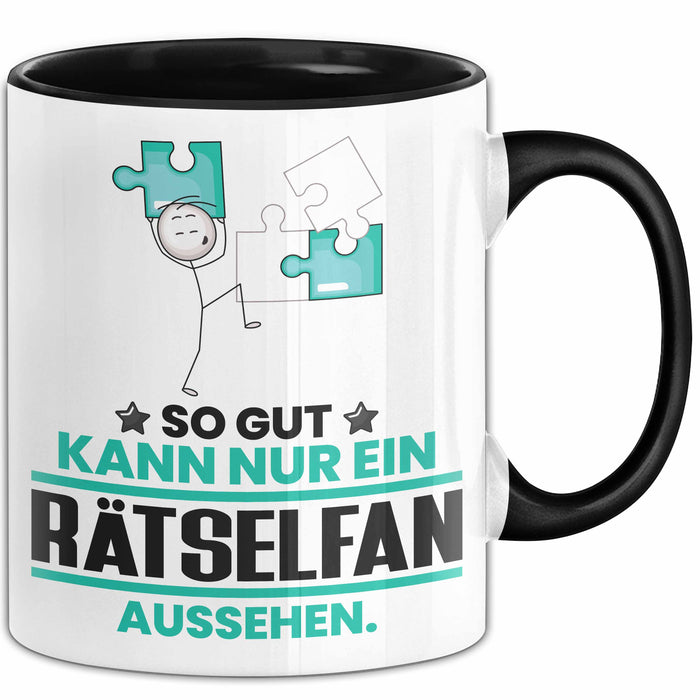 Rätselfan Geschenk Tasse So Gut Kann Nur Ein Rätselfan Aussehen Geschenkidee Kaffee-Becher Schwarz Trendation