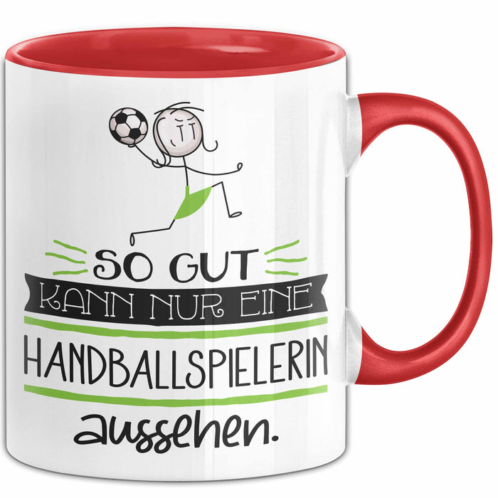 Handballspielerin Geschenk Tasse So Gut Kann Nur Eine Handballspielerin Aussehen Geschenkidee Geburtstag Weihnachten Lustig Rot Trendation