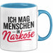 Krankenschwester Pflege Betreuung Tasse Geschenk Lustige Geschenkidee Spruch Ich Mag Menschen In Narkose Blau Trendation