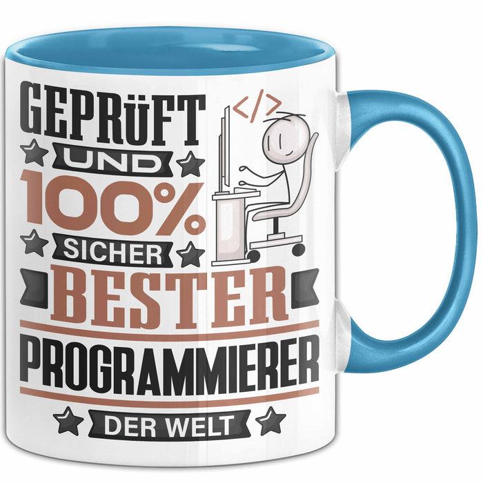 Programmierer Geschenk Lustiger Spruch für Programmierer Geschenkidee Bester Programmierer Der Welt Blau Trendation