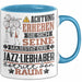 Jazz-Liebhaber Geschenk Tasse Lustiger Spruch Erheben Sie Sich Der Jazz-Liebhaber Betritt den Raum Blau Trendation