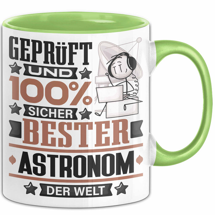 Astronom Geschenk Lustiger Spruch für Astronom Geschenkidee Bester Astronom Der Welt Grün Trendation