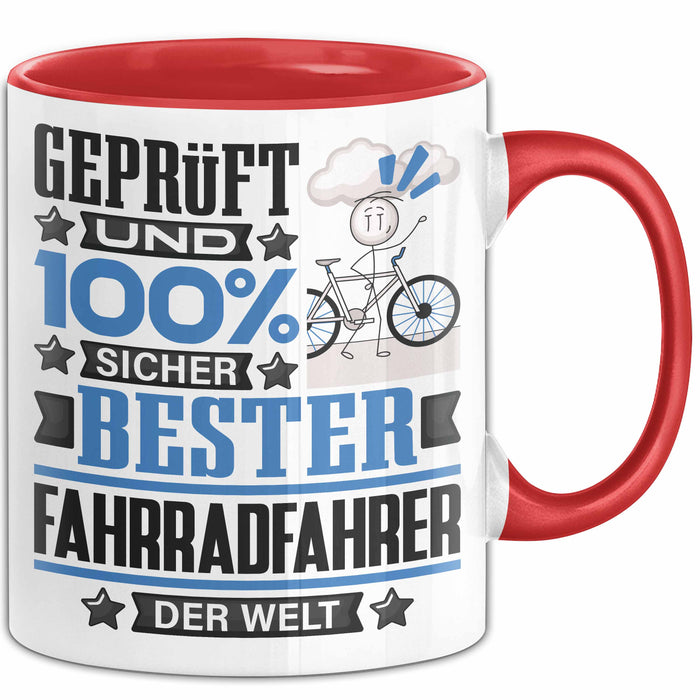 Fahrradfahrer Geschenk Lustiger Spruch für Fahrradfahrer Geschenkidee Bester Fahrradfahrer Der Welt Rot Trendation