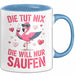 Flamingo Trinkend Tasse Geschenk Lustige Geschenkidee Spruch Die Tut Nix Die Will Nur Saufen Blau Trendation