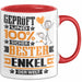 Enkel Geschenk Lustiger Spruch für Enkel Geschenkidee Bester Enkel Der Welt Rot Trendation