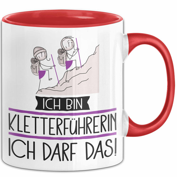 Geschenk für Kletterführerin Tasse Lustige Geschenkidee Geburtstag Ich Bin Kletterführerin Ich Darf Das Rot Trendation