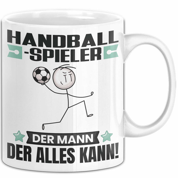 Handballspieler Tasse Geschenk für Handballspieler Der Mann Der Alles Kann Geschenkidee zum Geburtstag Weiß Trendation